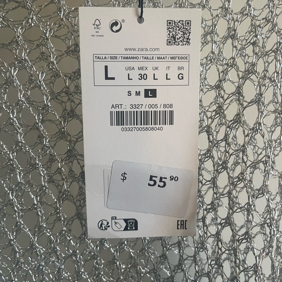 Zara silver top NWT - Picture 3 of 4